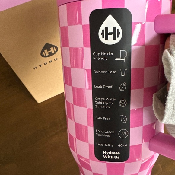 HydroJug Bubblegum Checkered 40oz Traveler Tumbler Limited Edition NEW - Picture 2 of 6